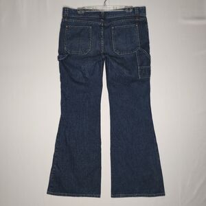 Gap Y2K Vtg Jeans 16 Carpenter‎ Flare Low Rise Denim Blue Pocket Button Zip